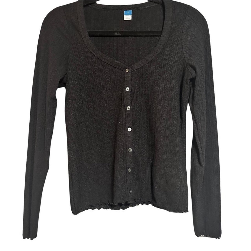 Old Navy Black Button-Down Knit Cardigan